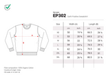 Größentabelle Sweatshirt in Wunschfarbe