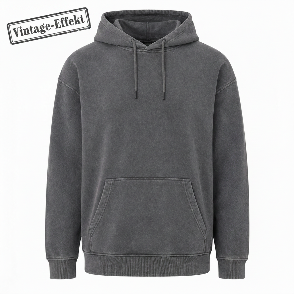Hoodie grau mit Vintage-Effekt