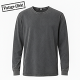 Langarmshirt grau mit Vintage-Effekt
