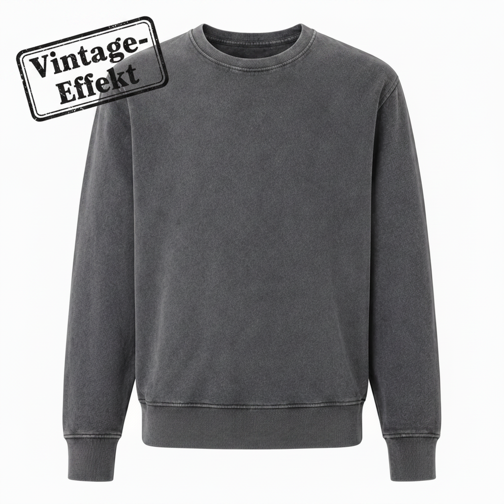 Pullover grau mit Vintage-Effekt