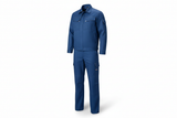 arbeitsanzug 2teiler in blau. produktbild ghost mannequin
