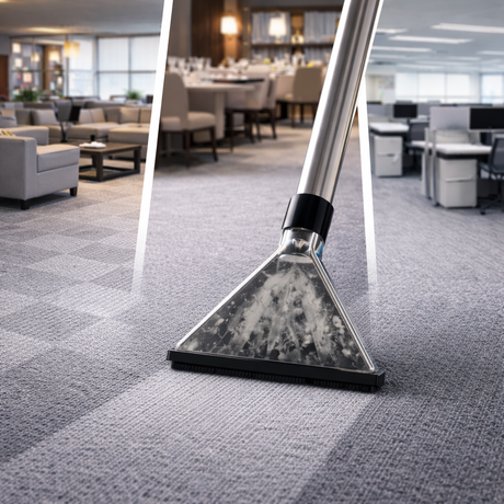 Teppiche und Teppichboden von gewerblichen Kunden vor Ort reinigen lassen